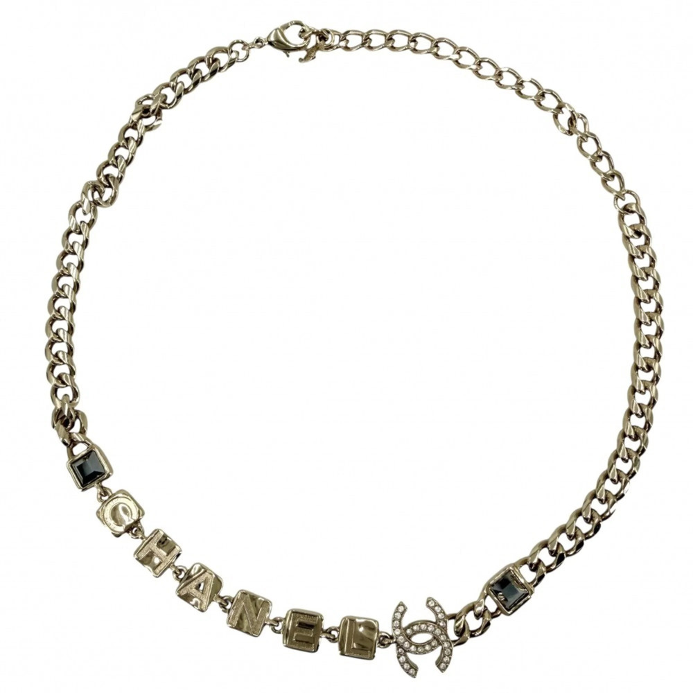 CHANEL Gold Logo Necklace